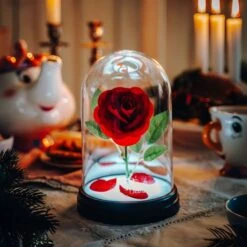 Lampe Rose Enchantée - La Belle Et La Bête