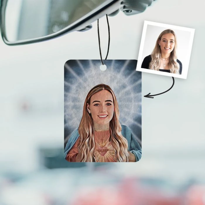 Désodorisant Voiture Personnalisé Avec Auréole Et Visage 3 Désodorisant Voiture Personnalisé Avec Auréole Et Visage