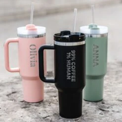 Mug Personnalisé Avec Paille Et Texte