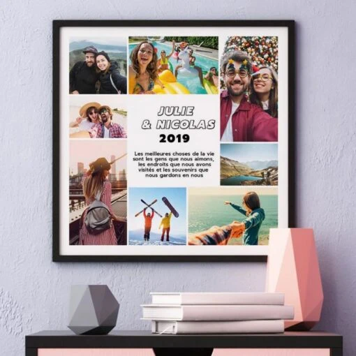 Poster Avec 8 Photos Et Texte -Cadeau Personnalisé Soldes fr 1000x1000px 13