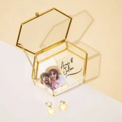 Boîte En Verre Avec Image Et Texte