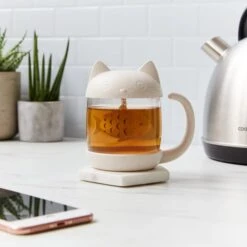 Tasse à Thé Chat Avec Infuseur à Thé Poisson