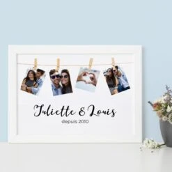 Poster Corde à Linge Avec Photos Et Texte