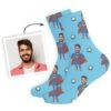 Chaussettes Personnalisées Visage Motif Super-héros -Cadeau Personnalisé Soldes socks superhero mete