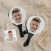 Set Tennis De Plage Personnalisé Avec 2 Visages -Cadeau Personnalisé Soldes strandschl ger face upload mann 1