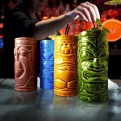Set De 4 Verres à Cocktail Tiki